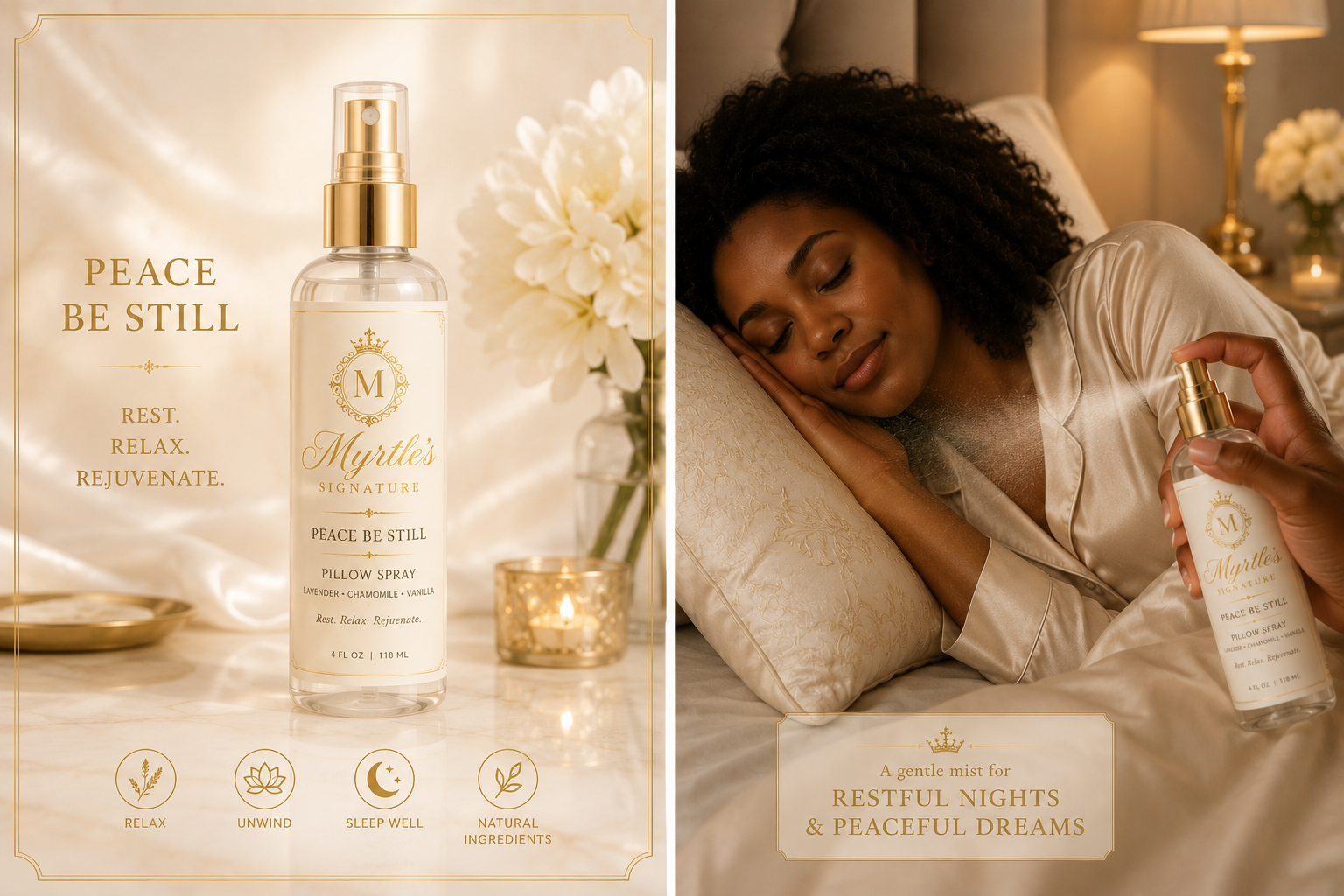 Peace Be Still Pillow Spray marketing image